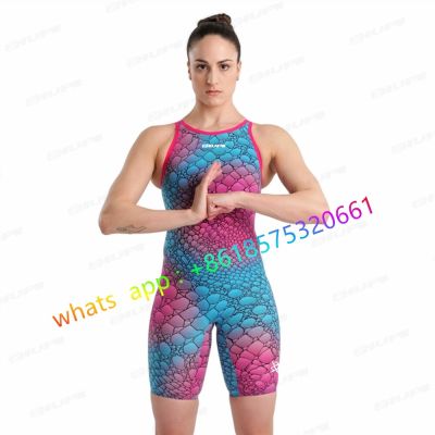 2022 Triathlon Suit Slimming Tight One Piece Swimsuit Female Sports Swimwear Women Professional Racing Training Bathing Suit