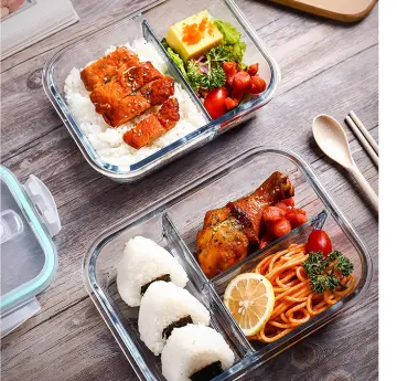 Borosilicate Glass Storage Food Container/Bento Lunch Boxes with Plastic  Lid Can Put Fork and Spoon - China Food Container and Glass Lunch Box price