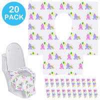 20pclot Disposable Toilet Seat Cover WC Toilet Lid Cover For Camping Travel toilet cover Cute Unicorn pattern pads for baby Kid