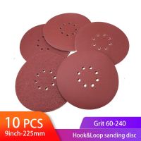 ✴♠ 10pcs Sanding Abrasive Discs 9inch 225mm 8 Hole Hook and Loop Sanding Discs Aluminum Oxide Sand Paper for Drywall Finishing