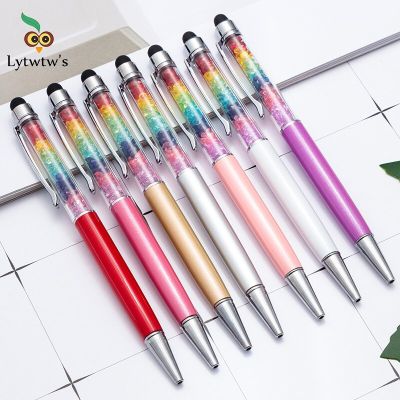 1 PCS Lytwtws Ballpoint Candy Color Crystal Wedding Metal Copper Pen Office School Supply Stationery Spinning Rose Gold Pens
