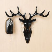 Hot Selling 1PC Plastic Wall Hanging Hook Vintage Deer Head Antlers For Hanging Clothes Hat Scarf Key Deer Horns Hanger Rack Wall Decoration