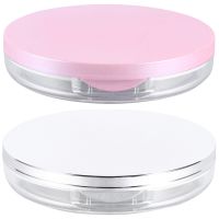 2 Sets Powder Puff Storage Box Container Circle Mirrors Sponge Case Organizer Reusable