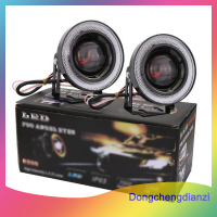 dongchengdianzi 1x 3.5 Angel Eyes LED Fog Light Car SUV Universal White Driving Head Lamp 12V