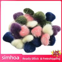 Simhoa 30ชิ้นขนเฟอร์สีผสมรูปหัวใจผ้ากำมะหยี่ปกคลุม Cabochons Scrapbooking