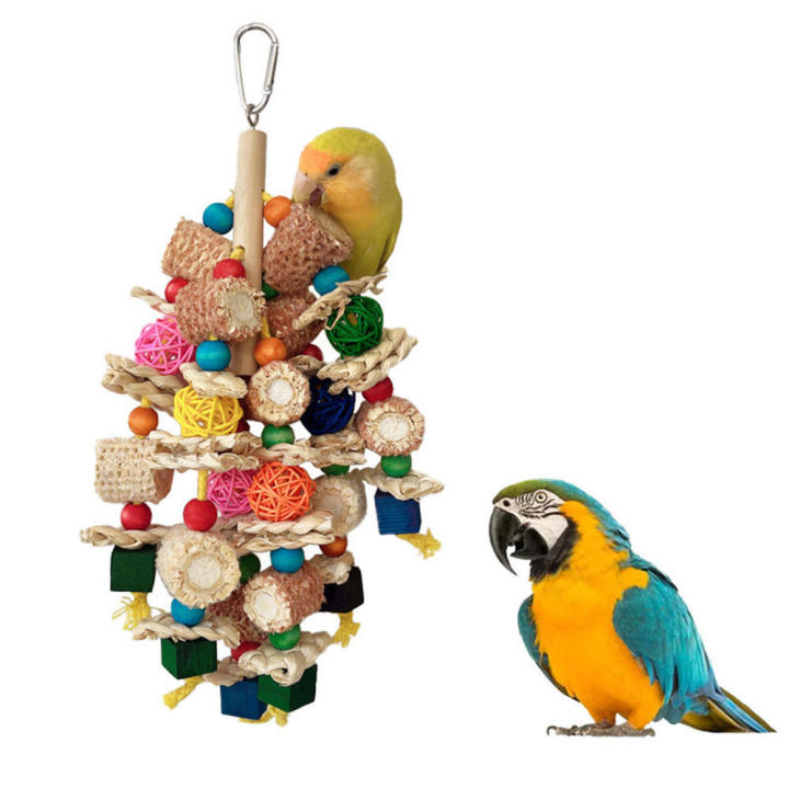 wooden-rattan-ball-toy-xuanfeng-bird-toy-bird-bite-string-toy-bird-destroying-toy-parrot-chew-toy-large-bird-toy