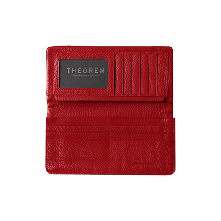 ray-กระเป๋าสตางค์ใบยาวหนังแท้-สีแดง-theorem