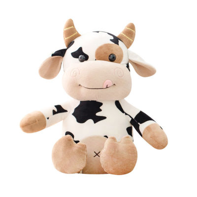 Microgoodวัวของเล่นวัวน่ารักPlushตุ๊กตาสัตว์วัวตุ๊กตานุ่มของขวัญวันเกิดเด็ก
