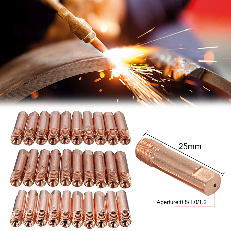 20pcs Contact Tip Copper Gas Nozzle For Jasic UNT MB-15AK MIG MAG Welding Torch 