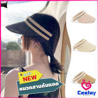 CeeJay หมวก​สานครึ่งหัว หมวกสานกันแดด สไตล์เกาหลี  Sun hat