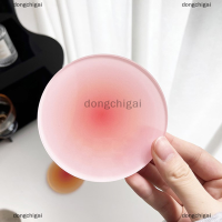 dongchigai จานรองแก้วอะคริลิคไล่ระดับสีแผ่นรองถ้วยทรงกลมกันลื่นแผ่นรองจานบนโต๊ะรับประทานอาหารที่วางบนโต๊ะสำหรับคาเฟ่เครื่องประดับตกแต่งโต๊ะเสื่อชามในครัว