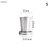 Fuchun แก้วพับได้สแตนเลสพร้อมพวงกุญแจ,ถ้วยยืดหดได้