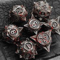 ชุดลูกเต๋า DND โลหะ7ชิ้น Polyhedron RPG กระดานโต๊ะเกม D &amp; D COC การเล่นบทบาท D20 D12 D10 D100 D8 D6 D4อุปกรณ์เสริมลูกเต๋า