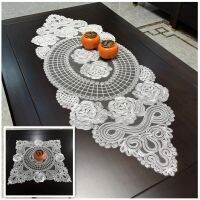 JJJG Chinese Jacquard Oval Tablecloth Table Mat Wall Cabinet Tea Set Coffee Bar Non-Slip Cover Cloth Christmas Wedding Decoration