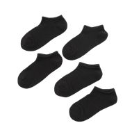 5 Pairs Children Ankle Socks Boys Girls Black White Gray Socks Cotton Soft Baby Loose Comfortable Sock Kids School Sport Clothes