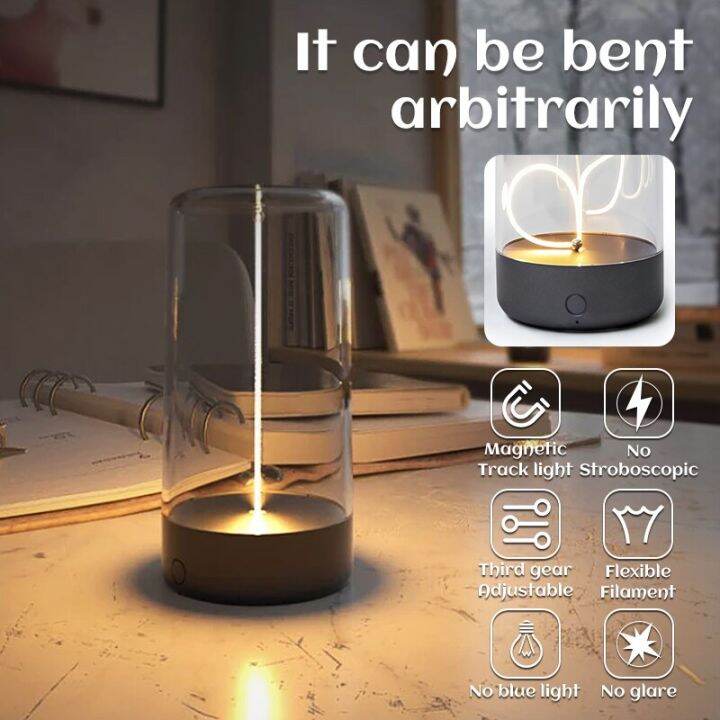 2023 LED Cordless Table Lamp Magnetic Filament Minimalist Table Lamp ...