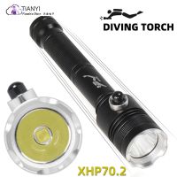 Strong light waterproof household flashlight XH-P70.2 button diving flashlight aquatic dual-use charging aluminum alloy Diving Flashlights