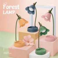 Super Cute Flower-bird LED Desk Lamps Bedside Dimming Touch Switch Foldable Reading Eye Protection Table Lamp Night Light Gift