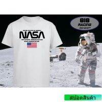 สตรีทแฟชั่น เสื้อยืดลำลอง [สีขาว] [NASA]คอกลม  EVXX