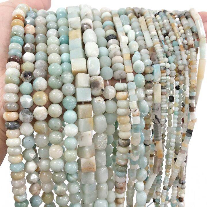 40-types-colored-amazonite-bead-natural-stone-rondelle-cube-column-loose-beads-for-jewelry-making-diy-charms-bracelet-accessory