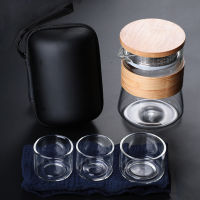 SENDIAN Portable Travel Glass Tea Cup Set High Temperature Glass Teapot Set 2021 New Hot Travel Essential Tea Set Accessories