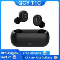 ดั้งเดิม QCY T1C TWS หูฟังบลูทูธ5.0หูฟังไร้สาย3D สเตอริโอพร้อมชุดหูฟังไมโครโฟนคู่เอียร์บัดโทรศัพท์แบบ HD หูฟังปรับแต่งแอป