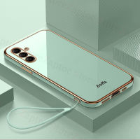 เคสโทรศัพท์5G M14ปลอกสำหรับ Samsung กันกระแทก Galaxy,เคส TPU นิ่มขอบเคลือบโลหะอิเล็คโทรเพลทป้องกันเลนส์กล้อง T1-18ฝาหลังหรูหราสีลูกอม