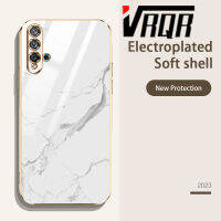 VRQR สำหรับ HUAWEI P20 P20 Pro P20 Lite  Nova 3e Nova 5T   Honor 20 เคสโทรศัพท์6DStraight ชุบขอบหินอ่อนสายคล้องซิลิโคนนิ่มหรูหราดีไซน์ใหม่ป้องกันใหม่คุณภาพสูง