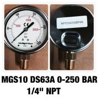 "NUOVA FIMA" Pressure gauge 2.5" 0-250, 0-400 Bar เกจวัดแรงดัน หน้าปัด2.5"  เกลียวล่าง1/4"NPT