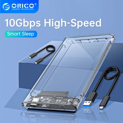 ORICO Type C HDD Case 2.5 Inch HDD Case SATA to USB 3.1 Gen2 10Gbps Type C Hard Disk Drive External HDD Enclosure Transparent Case Tool Free