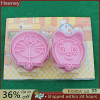 ? Heeney 2ชิ้น/เซ็ต Food Grade พลาสติกกริ๊งแมวและ DORAEMON Cookies CUTTER/stamps TOOL