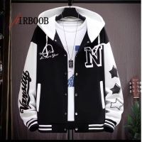 AIRBOOB เสื้อแจ็คเก็ตลำลองเยาวชนชายความรู้สึกระดับสูงหล่อและหล่อ Jaket Baseball เย็บปะติดปะต่อกันฤดูใบไม้ผลิและฤดูใบไม้ร่วง2023เสื้อแจ็กเก็ตนักบินใหม่