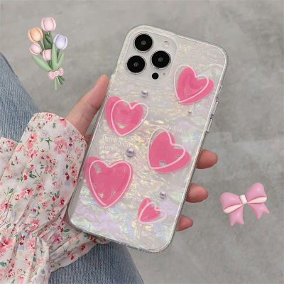 เชลล์ริ้วรอย Graffiti Love Heart Case สำหรับ iPhone14ProMax เคสโทรศัพท์น่ารักสำหรับ iPhone13 กรณีโทรศัพท์หัวใจสีชมพูสำหรับ iPhone11Pro