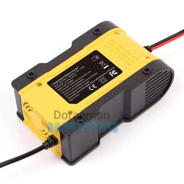 foxsur-12v-24v-12v6a-24v3a-เครื่องชาร์จเเบตเตอรรี่12v-24v-ฟืนฟูเเบต-เต็มเเล้วตัด-หน้าจอดิจิตอลจอแสดงผล-lcd-แบตเตอรี่-สำหรับ-auto-moto