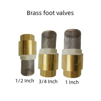 Brass Water Pump Foot Valve with Filter Check Valve Stainless Steel Basket Suction Basket For Water Plumbing Pump Electric Motors