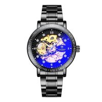 Automatic mechanical watches men mechanical watch black technology automatic luminous waterproof fashion hollow out male table --nb230711✼☼卍