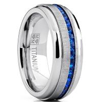 Fashion Stainless Steel Ring 8mm Titanium Steel Ring Sapphire Ring Engagement Ring Stainless Steel Jewelry anillo hombre