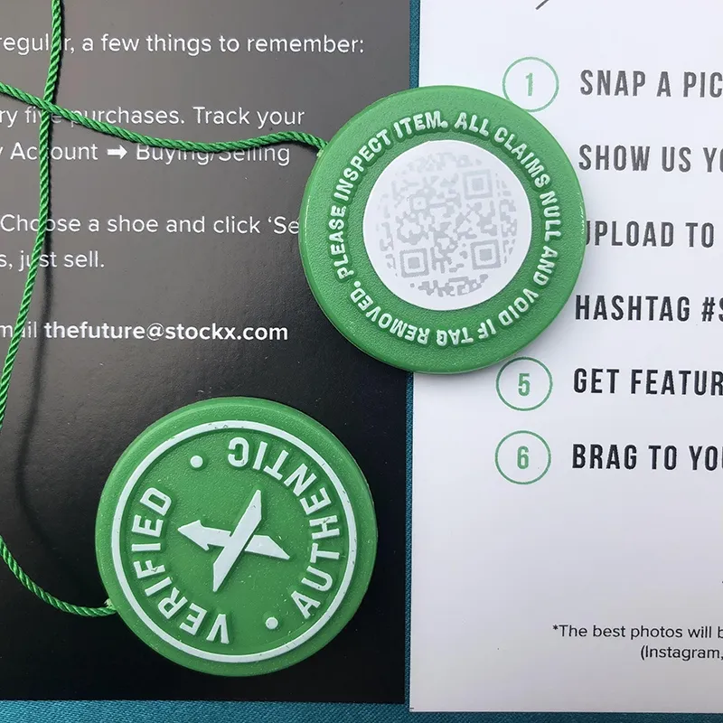 5sets/lot 2020 Stockx Tag Green Circular Tag Rcode Stickers Flyer