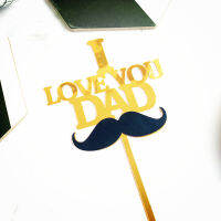 Fathers Day Cake Decoration Best Dad Cake Acrylic Topper Happy Birthday Dad Gold Topper Set