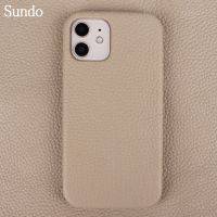 ✔ Sundo Smart Phone Genuine Leather Cover Phone Case For iPhone 11/11 Pro Luxury Litchi Texture Celular iPhone X Coque iPhone 12