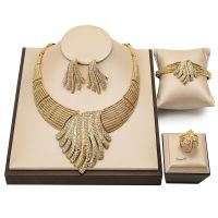 【lz】❆△☒  Exquisite Dubai Jewelry Set para Mulheres Banhado A Ouro 18K Contas Africanas Bridal Jewelry Set Designer Brand Frete Grátis Wedding Jewelry