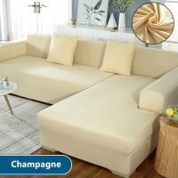 Elastic Solid Color Sofa Cover for L Shaped Sectional Corner Chaise Longue Sofa Stretch Couch Cover Slipcovers for Living Room