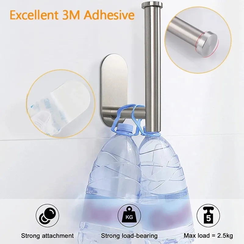 1pc 33.5cm Stainless Steel Paper Towel Holder, Roll Holder, Cling Film  Holder, Towel Hanger, Punch-free & Self-adhesive Installation, Suitable For  Kitchen/bathroom/under Cabinet/inside Cabinet Door