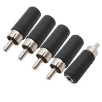 2/5Pcs 3.5mm Female to RCA Male Mono Plug Audio Jack Connector Converter 6.35 to 3.5 Microphone Adapter M/F Black