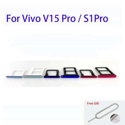 2ชิ้น = 1ชุดสำหรับ Vivo V15 Pro/ V15Pro + กระเป๋าเก็บบัตรถาดใส่ซิมที่มีไมโครการ์ด SD กระเป๋าเก็บบัตรถาดช่องใส่อะไหล่อะแดปเตอร์
