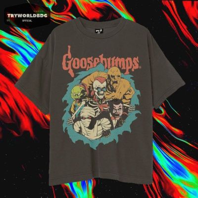 FILM   T SHIRT  GOOSEBUMPS DARK GREY VINTAGE TEES-5XL