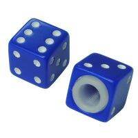 จุกวาล์วยาง ลูกเต๋า สีเงิน  Tire Valve Cap Dice Blue