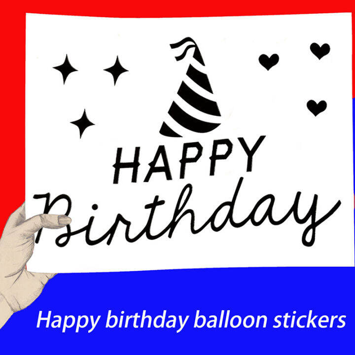 Happy Birthday Balloon Decal Aluminum Foil Balloon Birthday Decoration