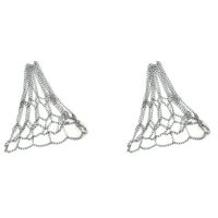 2X Sport Iron Chain Basketball Net Outdoor 12 Loops Standard Heavy Duty Basketball Goal Replacement Net,Silver