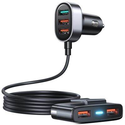 Joyroom R-CL03 Pro ชาร์ทรถ fast car charger with extension cable 45W 5xUSB-A